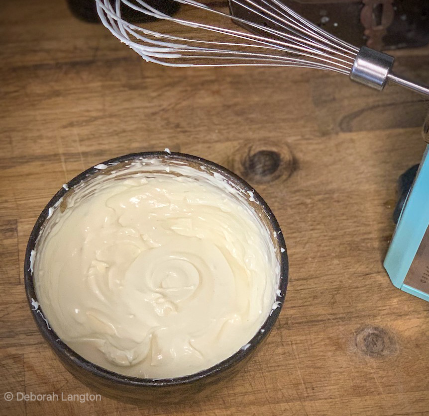 Whipped natural vapor rub in a bowl