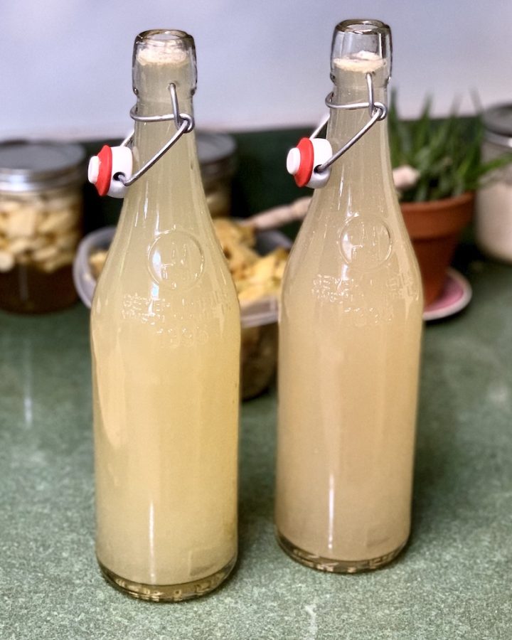 bottles of homemade apple cider vinegar