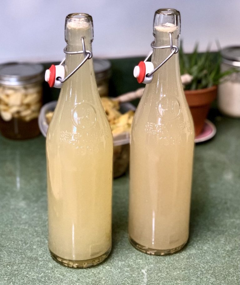 bottles of homemade apple cider vinegar