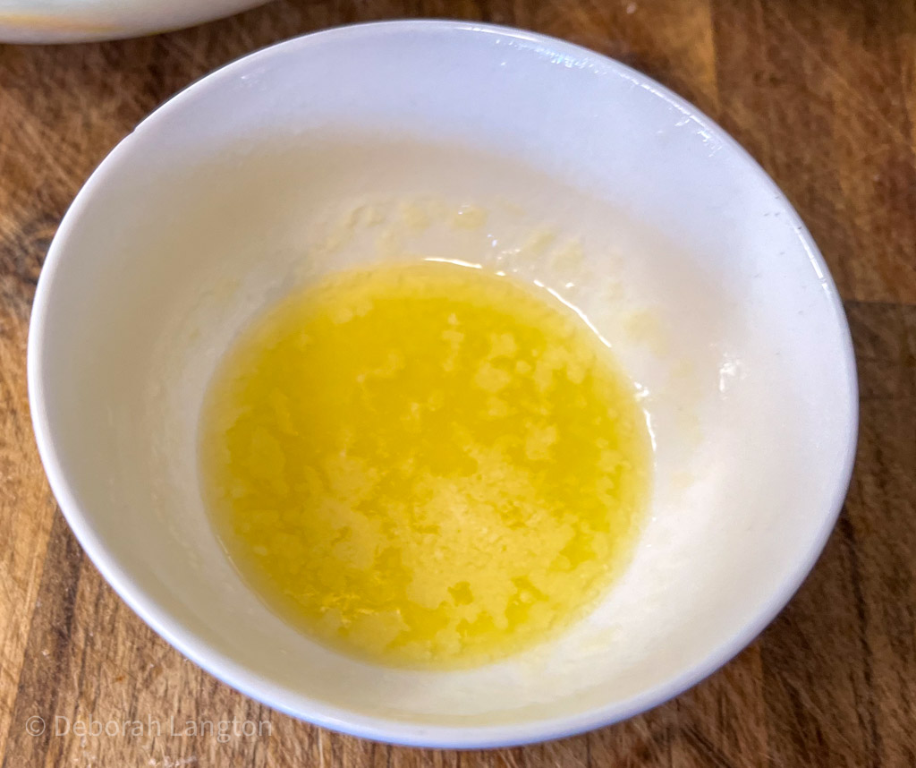 melted butter in a bowl