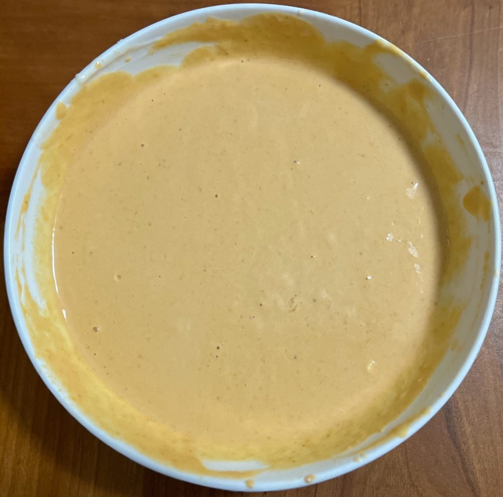 Pumpkin and sourdough discard mixture whisked together for fresh-milled scones.